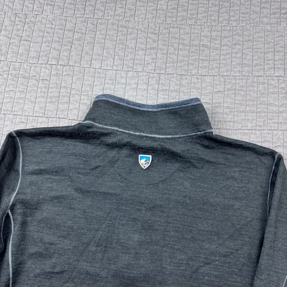 Kuhl Mens Small Ryzer 1/4 Zip Pullover Gray Outdoors Thumbhole Hiking Top